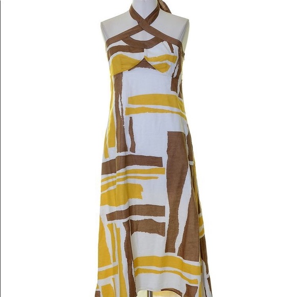 yellow halter sundress